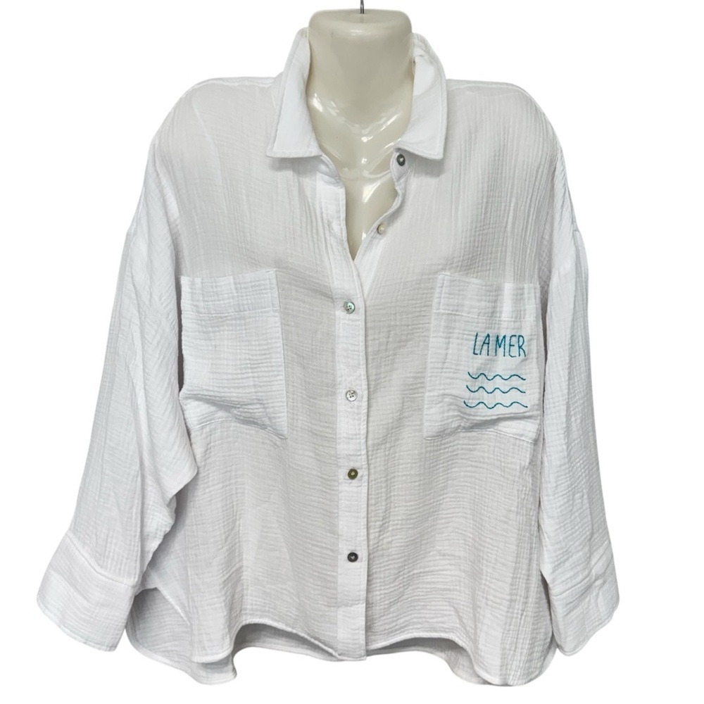✅ NWT Magaschoni Organic Cotton White Shirt button down size XL